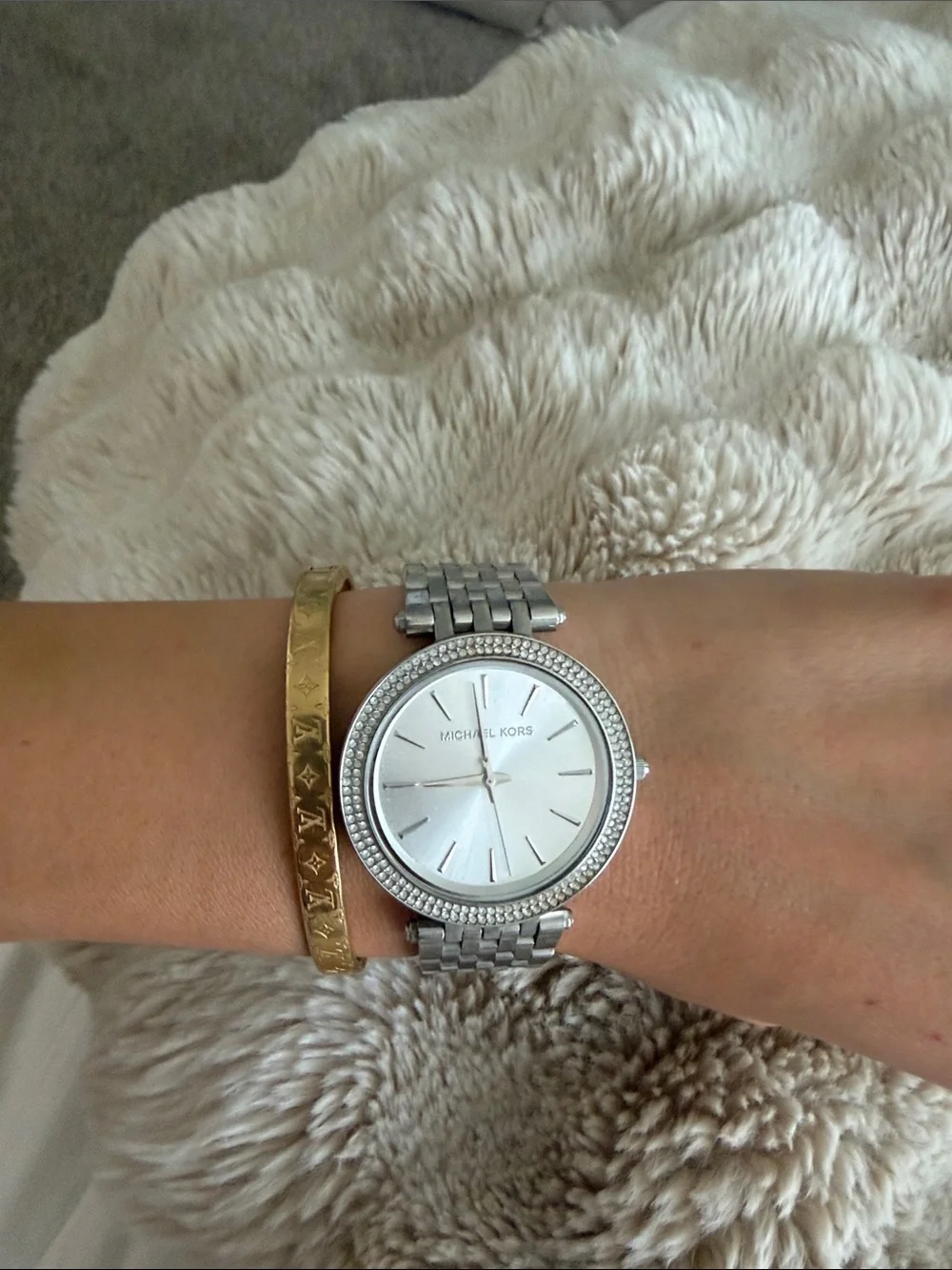 Michael Kors Silver Crystal Bezel Stainless Steel Women's Watch